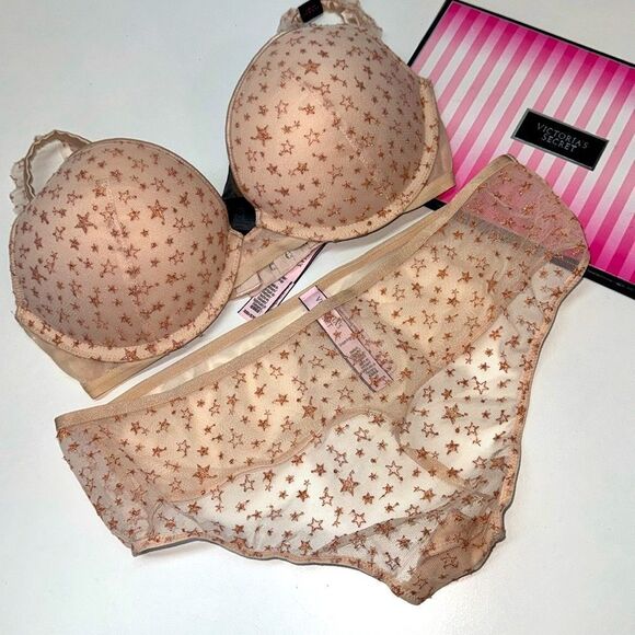 🔥VICTORIA SECRETmultiway PUSH-UPBRA SET 32D// M NEW